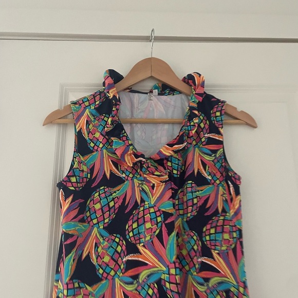 Lulu B Pineapple Ruffle Dress UPF 50+ Preppy Golf - Picture 8 of 8
